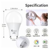 evelor GU24 LED Light Bulb,60 Watt Equivalent Daylight White 5000K,Non-Dimmable,Efficient 9W,800 Lumens Twist and Lock 2 Prong Light Bulbs,15000 Hours,Ideal for Kitchen,Living Room,Bedroom, 4-Packs