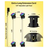 Colored Pond Lights, Bright LED Underwater Pond Light Submersible Fountain Lights APP and Remote Control, Dimmable, Timer, IP68 Waterproof Fish Tank Light for Aquarium Fountain Garden (4-Head)