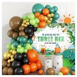 Dinosaur Three-rex Birthday Backdrop for Boy Happy 3rd Birthday Background 3 Years Old Party Decorations Supplies Banner Photo Shoot Studio Props - Retail: $10
