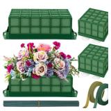 3 Packs Floral Foam Cage Rectangle and Square Flower Holder with Floral Foam Blocks Flower Cage Holders Flower Arrangements Supplies Cage for Fresh Flowers, Wedding Home Garden Decorations - Retail: $