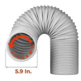 Portable Air Conditioner Exhaust Hose, 5.9 Inch Diameter Counter Clockwise, 78 Inch Length - Retail: $26