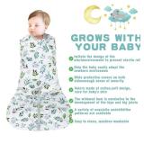 Newborn Sleep Sack Baby Swaddle, Swaddle me 3-6 Month,3-Way Adjustable Wearable Blanket,100% Rayon Cotton Swaddling Sleeping Bagï¼TOG 0.5 (Leaf, 3-6 Months) - Retail: $16