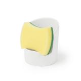Ceramic Sponge Holder for Kitchen Sink Counter, Dish Brush Sponge Caddy, Kitchen Organizer Accessories, Small Pot Lid Holder(White) - Retail: $11