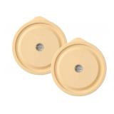 Replacement Lids for Pyrex 7402-PC 7 Cup, Silicone Round Storage Cover Lid for Anchor Hocking Glass Bowl 2 Pack with Date Mark Beige