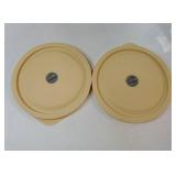 Replacement Lids for Pyrex 7402-PC 7 Cup, Silicone Round Storage Cover Lid for Anchor Hocking Glass Bowl 2 Pack with Date Mark Beige
