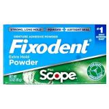 Fixodent Denture Adhesive Powder, Extra Strong, Plus Scope, Strong, Long Hold Powder, Airtight Seal, 1.6 OZ - Retail: $6