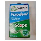 Fixodent Denture Adhesive Powder, Extra Strong, Plus Scope, Strong, Long Hold Powder, Airtight Seal, 1.6 OZ - Retail: $6