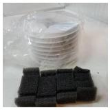 Cat/Pet Water Fountain Filters, 12 Pieces Set Pack of 8 Replacement Filter Fit for 81oz/2.4L, 3 Filtration System with 4 Pre-Filter Sponges - Retail: $13