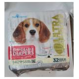 Paw Inspired 32ct Disposable Dog Diapers | Female Dog Diapers Ultra Protection | Diapers for Dogs in Heat, Excitable Urination, or Incontinence (Medium) - Retail: $23