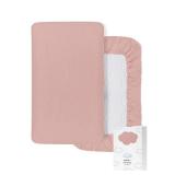 28 x 52" Fitted Crib Sheet for Girl, Pink Muslin Baby Crib Sheets for Standard Crib Mattress, Soft and Breathable Neutral Cotton Crib Sheets. - Retail: $18"