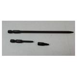 Robertson Square Bit #2 Set (3 Pack in Extra Long 6, Standard 2", and Screwdiver Bit Size1) Hex Shank and Magnetic Tipped - Retail: $6"