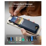 MagSafe Wallet, 5-Card Holder With RFID Blocking, MagSafe Sticker Included, Slim Magnetic Wallet for iPhone 17/16/15/14/13/12 Series and Selected Samsung Devices, Not for 13/12 Mini, Dark Blue - Retai