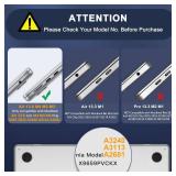 Compatible with MacBook Air 13 inch Case 2025 2024 2023 2022 M4 A3240 M3 A3113 M2 A2681, Anti-Fingerprint Checker Texture Grid PU Leather Coated Plastic Hard Shell&Keyboard Cover, Beige - Retail: $19