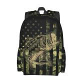 Camo Fish Backpack Bookbag Laptop Backpacks Multipurpose Daypack for Boys Girls School Men Women Travel Hiking