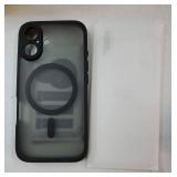 Magnetic for iPhone 16 Case, Compatible with Magsafe, Upgraded Full Camera Protection, Drop Protection, Translucent Matte Back Bumper Phone Cover 6.1-Inch Black - Retail: $9