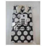 Volleyball Gift Bags for Team Volleyball Party Favor Snack Goody Treat Bag with Handle Volleyball Paper Bag Kraft Candy Bags for Sport Theme Birthday Party Decor Black & White. 20 Count