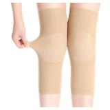 Pair Knee Sleeves for Women & Men, Lightweight Thin Knee Sleeves for Knee Pain Relief, Knee Warmers Knee Brace Undersleeve Dancer Knee Pads, Knee Brace for Daily Use (Beige) - Retail: $6