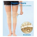 Pair Knee Sleeves for Women & Men, Lightweight Thin Knee Sleeves for Knee Pain Relief, Knee Warmers Knee Brace Undersleeve Dancer Knee Pads, Knee Brace for Daily Use (Beige) - Retail: $6