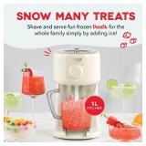 Dash Deluxe Shaved Ice & Slushy Maker - Easy-to-Use Slushy & Snow Cone Maker - Includes Serving Pitcher & Recipe Guide for Homemade Treats - Cream - Retail: $35
