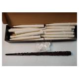 20pcs Flameless Taper Candles with Remote, 3D Window Candle, Floating Hanging Candles with Wand, 6.3IN Led Taper Candle Battery Operated. - Retail: $32