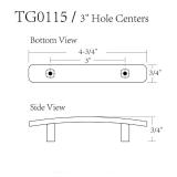 Bridged Drawer Cabinet Pulls, 5-Pack Antique Brass 3 Hole Centers, Antique Peony Solid Cast, TG0115AB076 - Retail: $19"