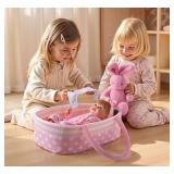 Baby Doll Bassinet for 17-22 Inch Babydolls, Newborn Babies Dolls Girl (No Doll)