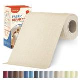 Linen Fabric Repair Tape Kit, 4 x 80" Self-Adhesive Couch Patch Repair Fabric Patches for Furniture, Clothes, Upholstery, Carpets, Chairs, Sofas, Pillows Beige - Retail: $10"