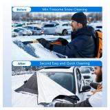 Windshield Cover for Ice and Snow, New Upgraded Heavy Duty 600D Windshield Snow Cover, Extra Large Size (75x45"),Windproof Winter Frost and Deicing Awning. - Retail: $20"