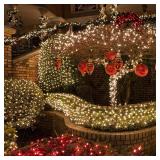 Home Lighting 66ft Christmas Decorative Mini Lights, 200 LED Green Wire Fairy Starry String Lights Plug in, 8 Lighting Modes, for Indoor Outdoor Xmas Tree Wedding Party Decoration (Warm White) - Retai