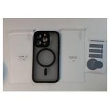 Magnetic for iPhone 15 Pro Case, Upgraded Full Camera Protection, Compatible with Magsafe, Drop Protection, Translucent Matte Back Phone Cover 6.1-Inch (Black) - Retail: $9