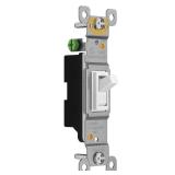 Toggle Light Switch, Single Pole, 15A 120-277V, Grounding Screw, Residential Grade, UL Listed, 88115-W-10PCS, White (10 Pack), 10 Count - Retail: $16