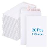 20 Pack Catalog Envelopes Self Seal, 6 x 9 Inches Catalog Mailing Envelopes, White Manila Envelopes for Mailing, Organize, Storage, Home, Office - Retail: $6