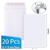20 Pack Catalog Envelopes Self Seal, 6 x 9 Inches Catalog Mailing Envelopes, White Manila Envelopes for Mailing, Organize, Storage, Home, Office - Retail: $6
