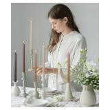 Candlesticks Brown Taper Candles 10.5 inch Dripless Tapered Candles Ideal as Dinner Candles Smokeless and Unscented Long Burning, Set of 12 - Retail: $25