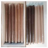 Candlesticks Brown Taper Candles 10.5 inch Dripless Tapered Candles Ideal as Dinner Candles Smokeless and Unscented Long Burning, Set of 12 - Retail: $25