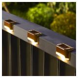 Solar Deck Lights Outdoor 16 Pack, Solar Step Lights Waterproof Led Solar lights for Outdoor Stairs, Step , Fence, Yard, Patio, and Pathway(Warm White) - Retail: $25