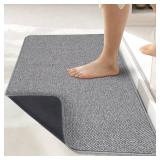 Ultra Thin Bathroom Rugs, Rubber Bath Mats for Bathroom, No Slip Bath Rugs, Quick Dry, Machine Washable, Low Pile, Absorbent, Shower Outside, Sink, Home Decor Accessories.Grey,1