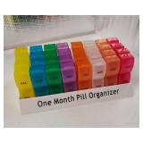 Monthly Pill Organizer 2 Times a Day, 30 Day One Month Pill Box AM/PM, Weekly Pill Holder Pill Case for Vitamins, Fish Oil, Supplements & Medication - Retail: $10