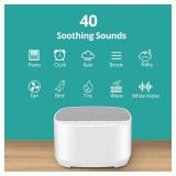 Sleep Sound White Noise Machine with 40 Natural Soothing Sounds and Memory Function 32 Levels of Volume Powered by AC or USB and Sleep Timer Sound Therapy for Baby Kids Adults (B-White) - Retail: $24
