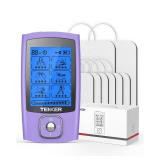 Unit Muscle Stimulator, 24 Modes TENS EMS Machine for Pain Relief Therapy/Pain Management, Rechargeable Electronic Pulse Massager with 2x2" and 2"x4" TENS Unit Electrode Pads - Retail: $27"
