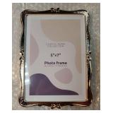 Metal Bow Picture Frame 5x7 Photo Frames with High Definition Glass Front Gift Ideas Tabletop Home Decorative, Gold - Retail: $20