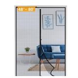 Magnetic Screen Door Fits Door Size 48 x 80, Screen Size 50 x 81" Door Screen Magnet for Walk Through Sliding Door Black - Retail: $29"