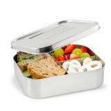 LunchBots Medium Trio II Snack Container - Divided Stainless Steel Food Container - 3 Sections for Snacks On the Go, Dishwasher Safe - Stainless Steel