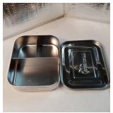 LunchBots Medium Trio II Snack Container - Divided Stainless Steel Food Container - 3 Sections for Snacks On the Go, Dishwasher Safe - Stainless Steel