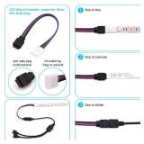 5050 4Pin LED Strip Connector Kit 10mm RGB 4 Pin LED Connector Accessories Kit Include L LED Connectors for Strip Lights, 4-pin LED Light Strip Connectors with Wire, LED Extension Cable - Retail: $17