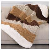 Assorted Chunky Yarn for Crocheting - 8 Pack, Fluffy Jumbo Chenille, Soft Plush - Giant Thick Fuzzy Yarn for Hand or Arm Knitting - Khaki Multi (31.7 yds, 8 oz Each Skein) - Retail: $40