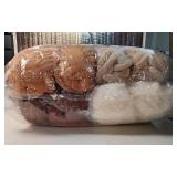 Assorted Chunky Yarn for Crocheting - 8 Pack, Fluffy Jumbo Chenille, Soft Plush - Giant Thick Fuzzy Yarn for Hand or Arm Knitting - Khaki Multi (31.7 yds, 8 oz Each Skein) - Retail: $40