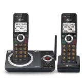 AT&T CL82219 DECT 6.0 2-Handset Cordless Phone for Home with Answering Machine, Call Blocking, Caller ID Announcer, Intercom and Long Range, Black - Retail: $59