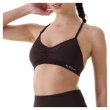 AUROLA Seamless Mercury Workout Sports Bras for Women Athletic Removable Adjustable Backless Minimal Top Small