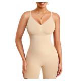 Gotoly Shapewear Bodysuit for Women Tummy Control Seamless Full Body Shaper V-Neck Waist Trainer Body Suit(Beige,X-Small-Small)